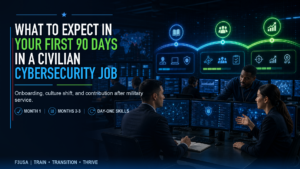 What to Expect in Your First 90 Days in a Civilian Cybersecurity Job After Military Service